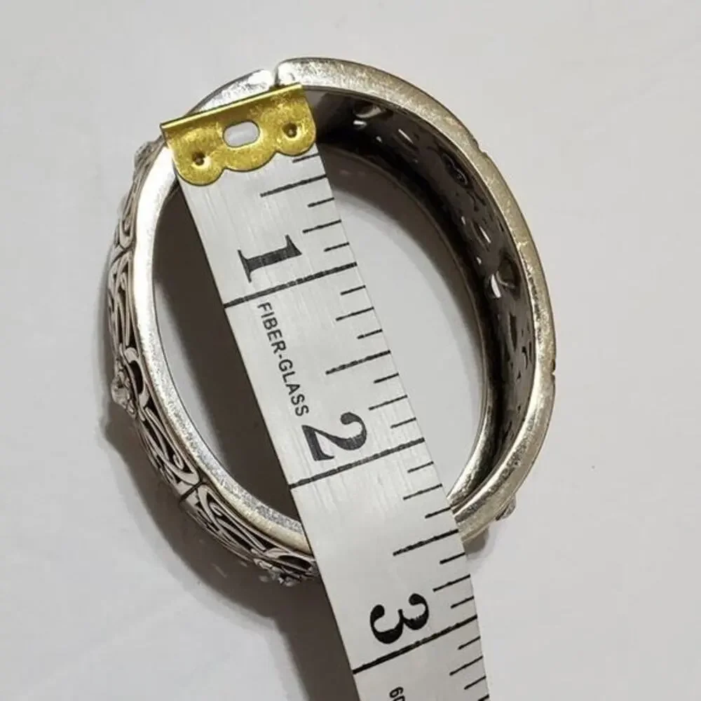 Brighton crystal jeweled wide hinged cuff clamper‎ bracelet